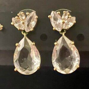 Clear costume-jewelry dangly earrings. NWOT/never worn.